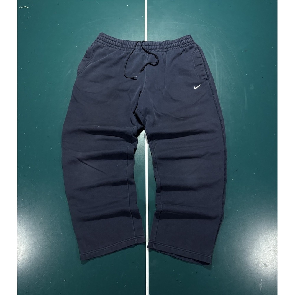 Vintage Nike Wide Leg Sweatpants Mens XL Faded Navy Blue Baggy Skater Cotton Y2K